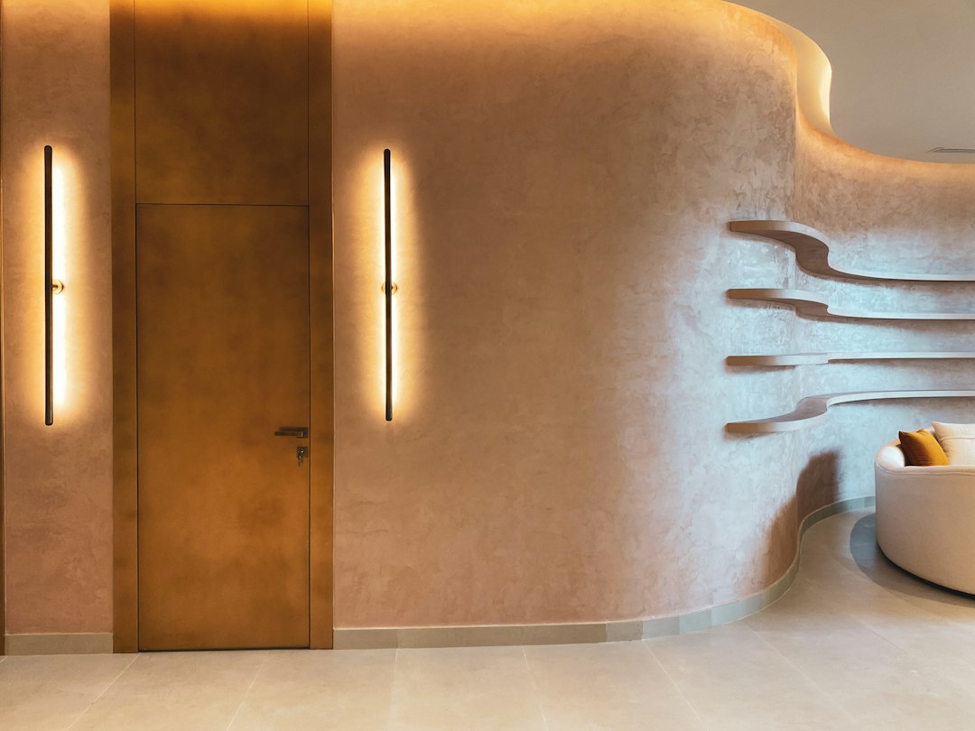 Photo alabaster wall sconce space saving
